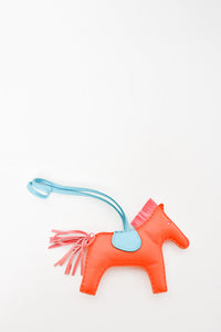 Hermes Orange/Blue Horse Soft Bag Charm