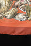 Hermes Orange/Red Bird Printed Silk Large Square Scarf
