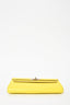 Hermes Yellow Chevre Leather Kelly Wallet 'To Go' with Strap