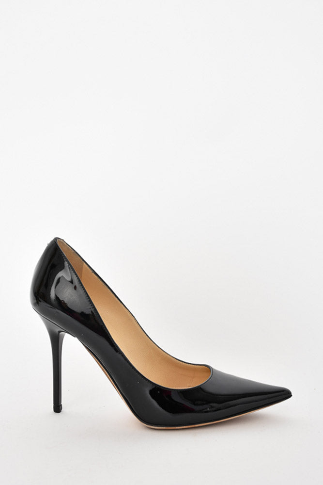 Jimmy Choo Black Patent Pointed Toe Pumps Size 34