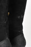 Jimmy Choo Black Suede Knee High Heeled Boots Size 37.5