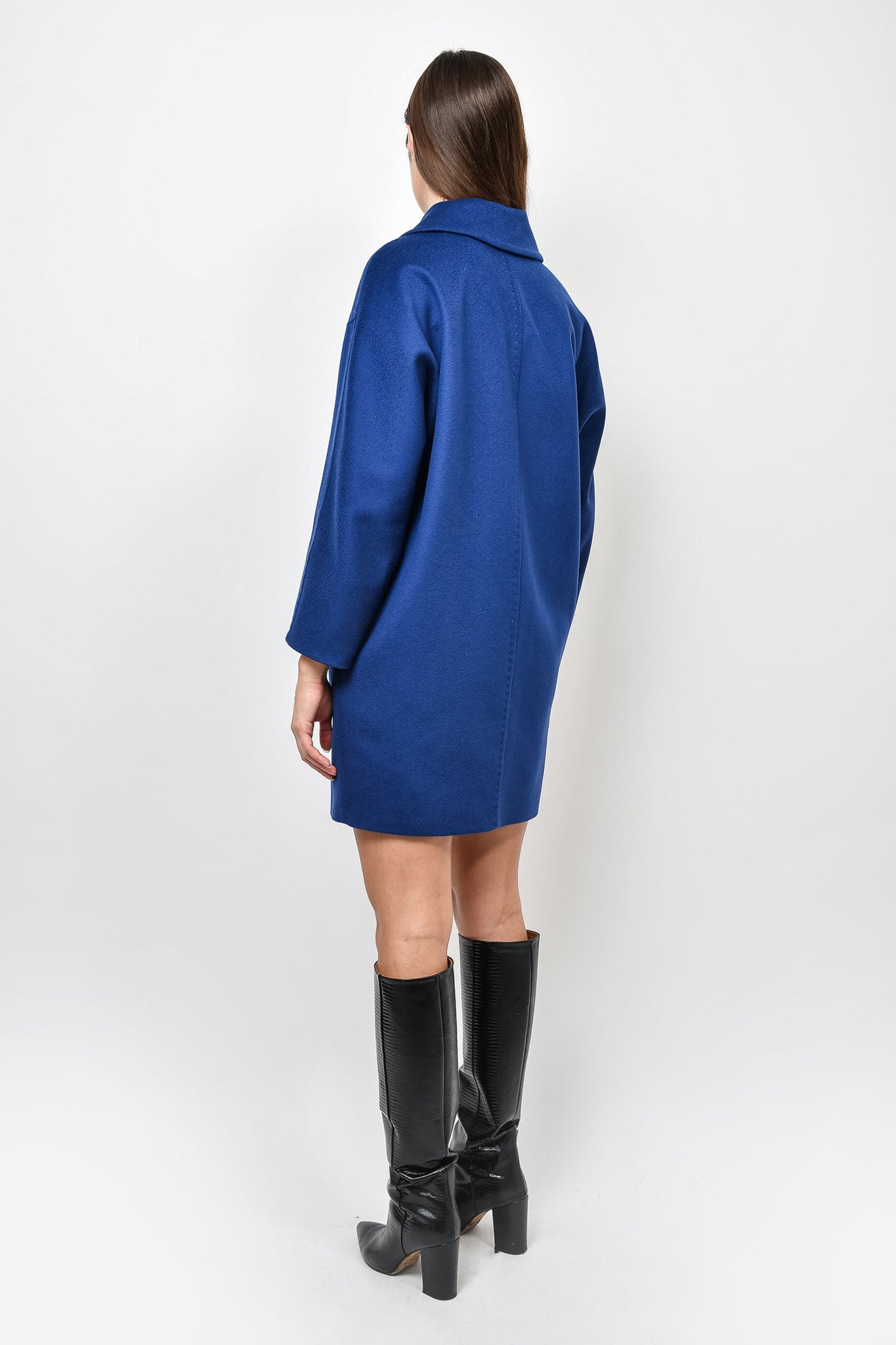 Max Mara Blue Wool Oversized Coat Size 0