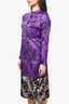 Misa Black/Purple Paisley Printed Ruffle Button-Up Blouse Est. Size S