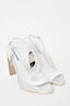 Nicholas Kirkwood White Satin Swirl Open Toe Heel Sandal with Ball Embellishment Size 36.5