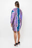 Peter Pilotto Blue/Purple Silk "Twill Marine" Jacket Size 14