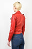 R13 Red Leather Moto Jacket With Belt Size XS