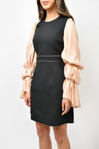 Roksanda Black/Pink Ruffle Sleeve Dress Size 8