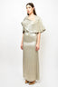 Roland Mouret Gold Metallic One Shoulder Gown Size 6