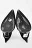 Saint Laurent Black Suede Silver Buckle Kitten Heel Boots Size 39