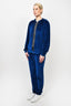 Versace Navy Blue Velour Leather Medusa Track Suit Set Size M