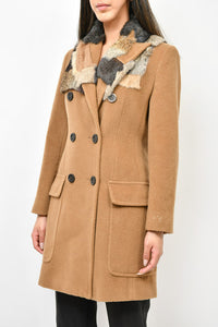 Weekend Max Mara Brown Ricetta Fur Collar Coat Size 2 US