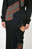 Y's Black Wool/Red Check Colour Black Dress Size 2