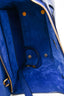 Celine Blue Leather Belt Top Handle Bag With Detachable Strap