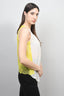 By Malene Birger Cream Silk/ Yellow Lace Back Tank Size 36