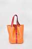 Hermes 2016 Orange/Red Clemence Leather Picotin 22 Bag
