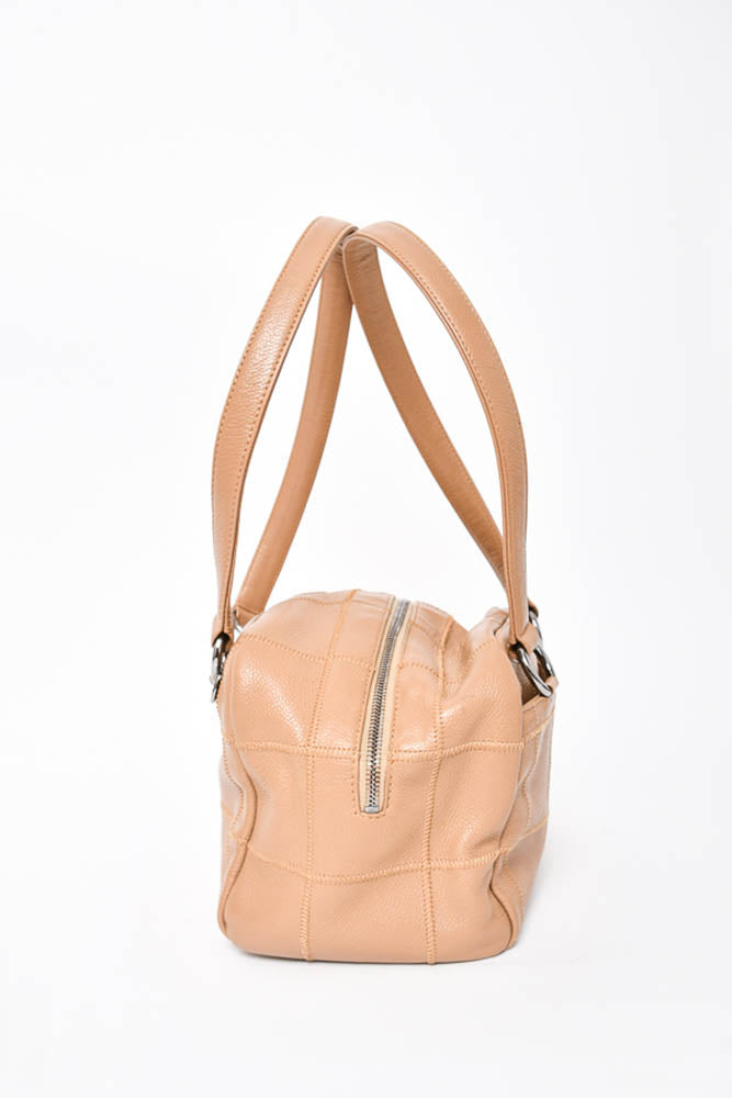 Pre-loved Chanel™ 2004/05 Beige Square Leather LAX Shoulder Bag