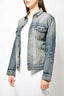 Saint Laurent Blue Washed Denim "Sweet Dreams" Shark Embroidered Jacket Size M Mens