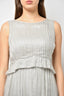 Pre-loved Chanel™ Silver Pleated/Tweed Dress Size 38