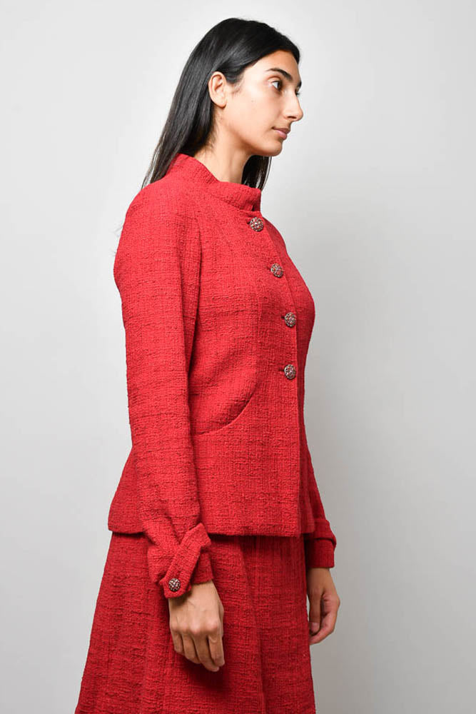 Chanel 08P, 2008 Spring 2 piece plaid tweed skirt suit jacket set size –  HelensChanel