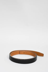 Hermes Black/Brown Leather Reversible Belt Size 110 (No Buckle)