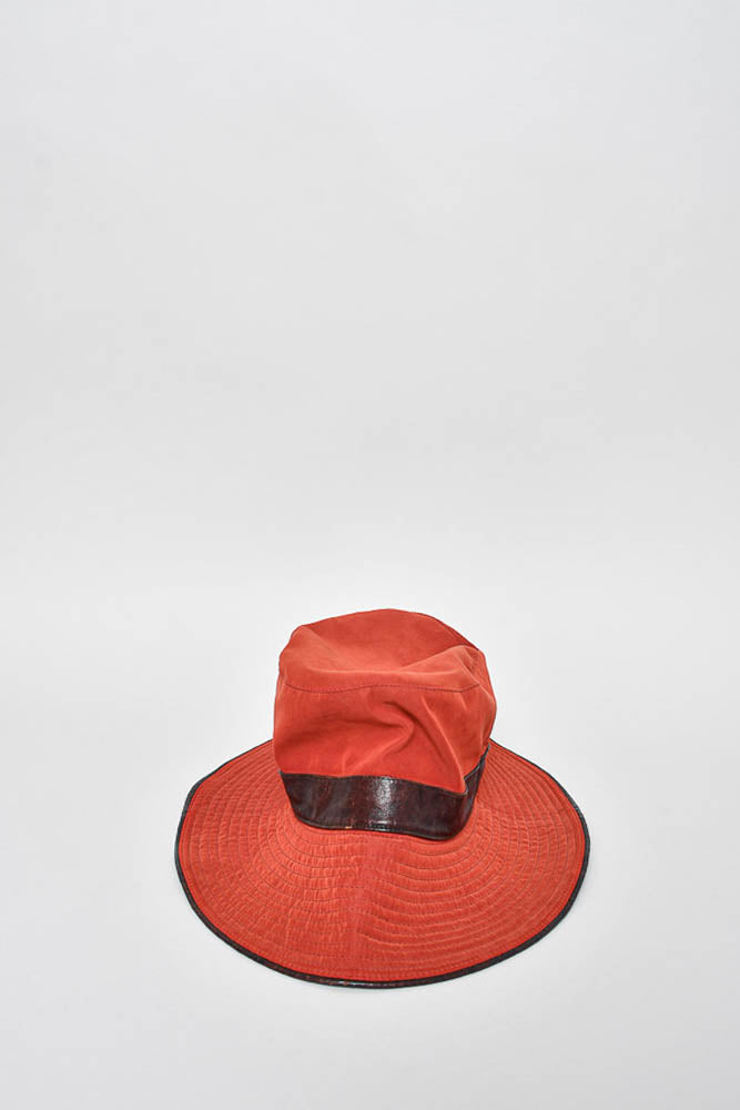 Hermes Red/Brown Bucket Hat Size 57