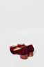 Salvatore Ferragamo Red Velvet Bow Heeled Flats Size 35.5