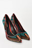 Nicholas Kirkwood Pink/Multicolour Embroidered Pointed Toe Pumps Size 36