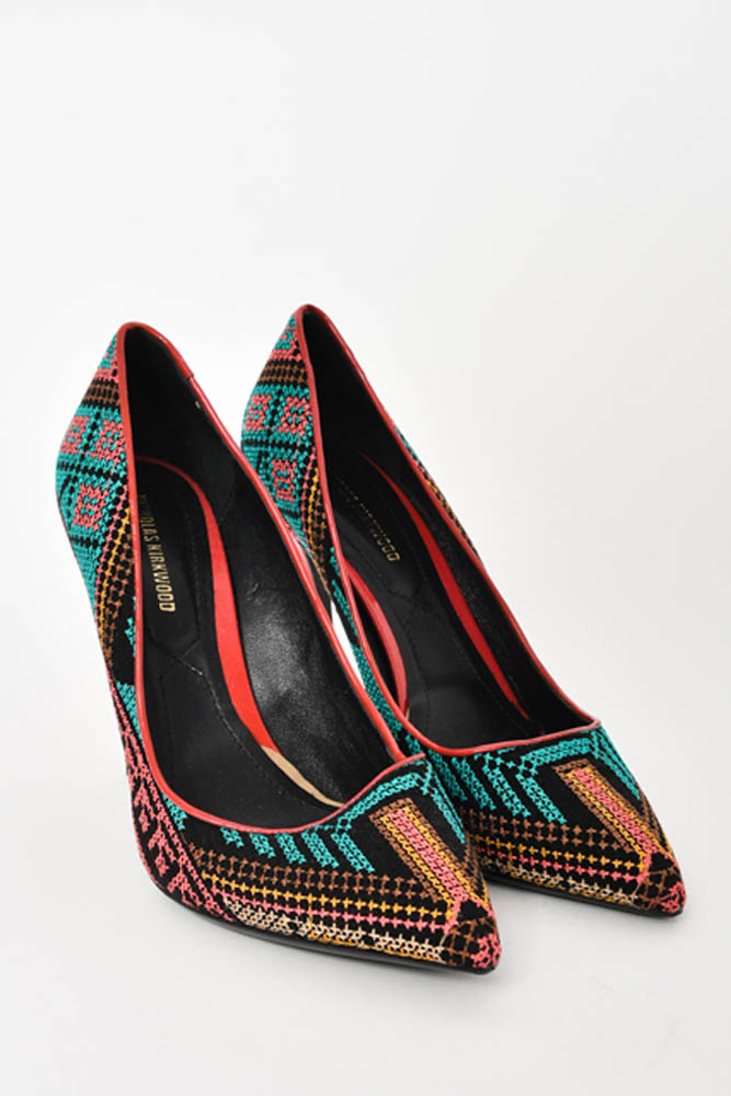 NICHOLAS KIRKWOOD Eden Jewel crystal-embellished satin pumps – Shoes Post