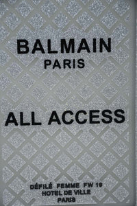 Balmain Silver Acrylic "All Access" Rectangle Clutch w/ Chain Strap