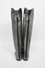Giuseppe Zanotti Silver Metallic Croc Embossed Over The Knee Boots Size 36