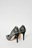 Off-White x Jimmy Choo Black Squared Toed Pump w/ Plastic Overlay Size 36