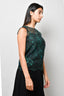 Erdem Green/Black Silk Eyelet Sheer Tank Top with Slip Size 4 US