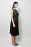 Erdem Green/Black Silk Eyelet Sheer Tank Top with Slip Size 4 US