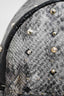 MCM Grey Munchen Python Canvas Stud Armour Backpack